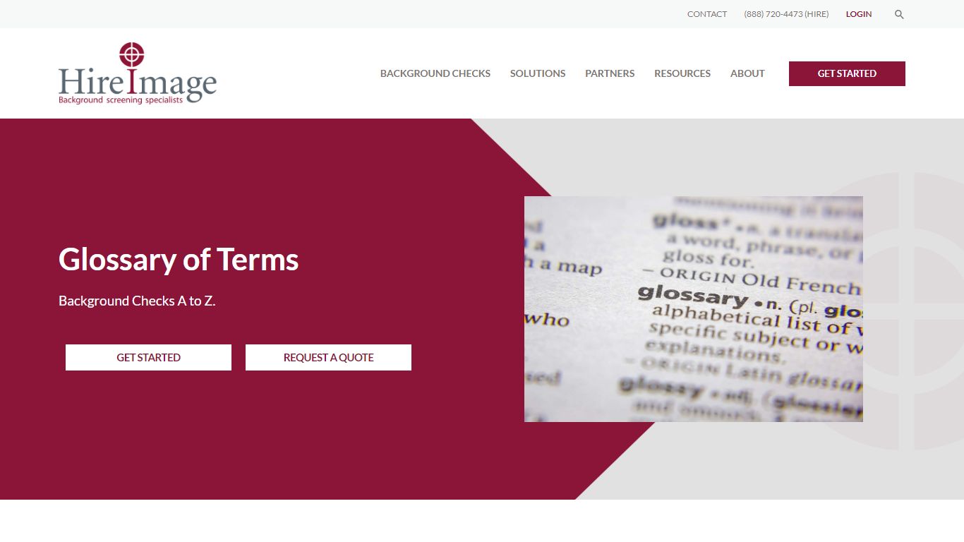 Background Check Glossary | Terms and Definitions | Hire Image